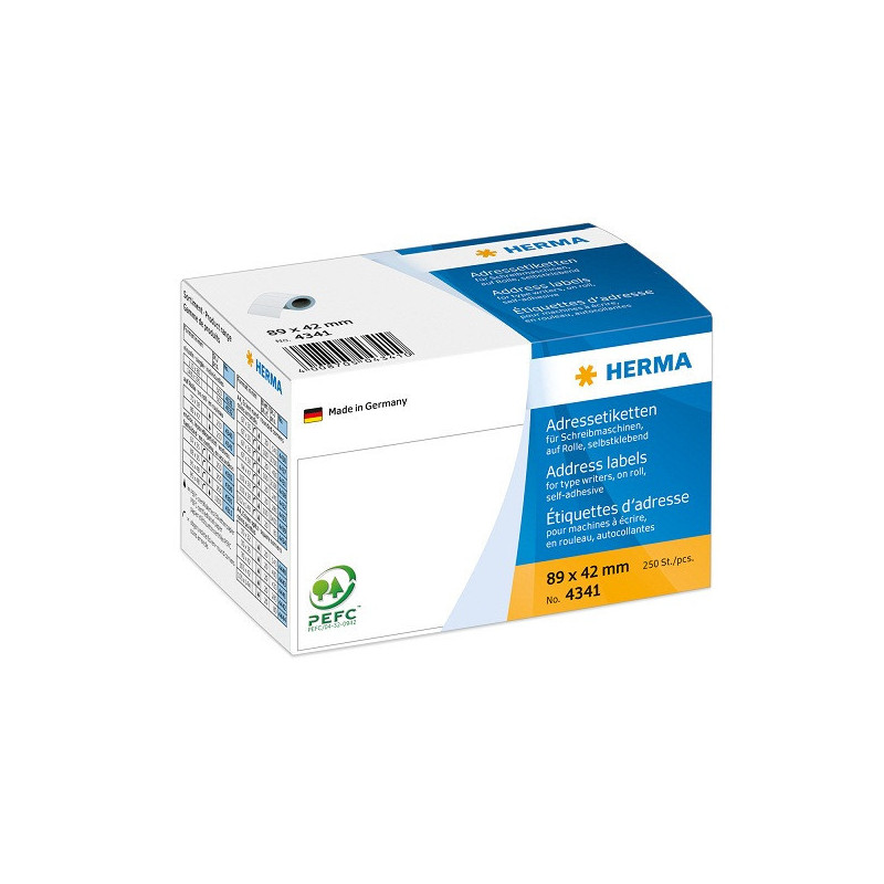 ETIQUETTE EN ROULEAU HERMA 89X42MM 250PCS
