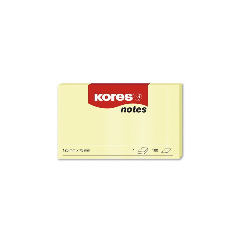 NOTES ADHES. 75X125MM KORES JAUNE