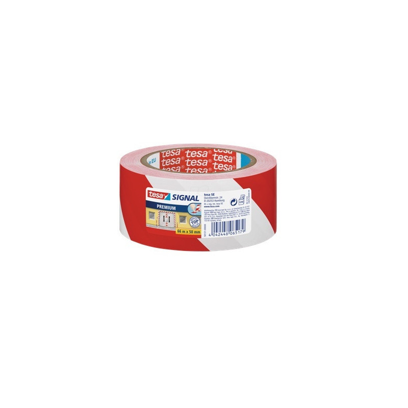 RUBAN ADHESIF 60MMX66M BLANC/ROUGE TESA