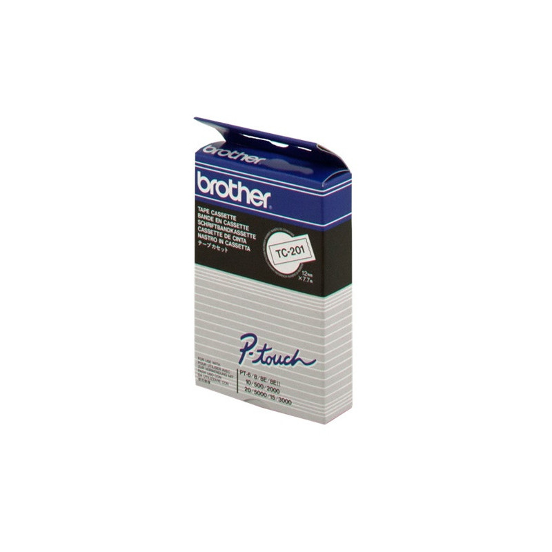 RUBAN BROTHER PT TC 12MM BLANC/NOIR