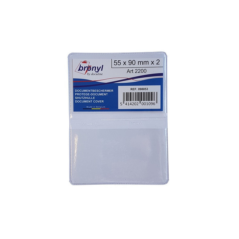 ETUI BRONYL TRANSP. 55X90MM X 2 VOLETS