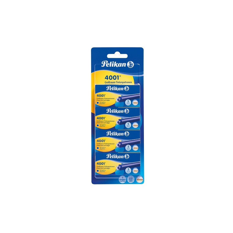 CARTOUCHE ENCRE PELIKAN GTP5 BLEU 4X5PCS BLISTER (400195838)