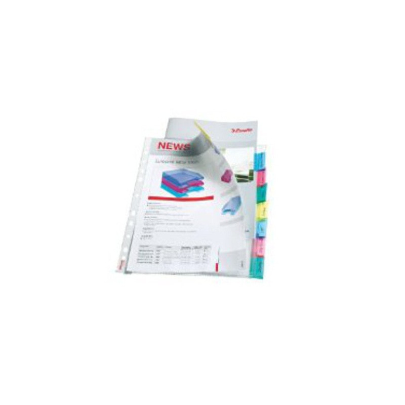 HOUSSE A4 TRANSP. ESSELTE GRAINEE 130MY 8 ONGLETS