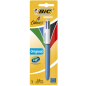 STYLO BILLE BIC 4 COULEURS MEDIUM (BLEU) BLISTER