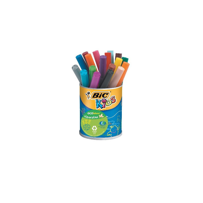 FEUTRE ECO.BIC VISACOLOR XL POT METAL 18PCS