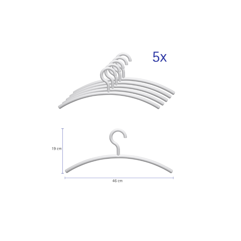 CINTRE EN ACRYLIQUE MAUL BLANC 5PCS