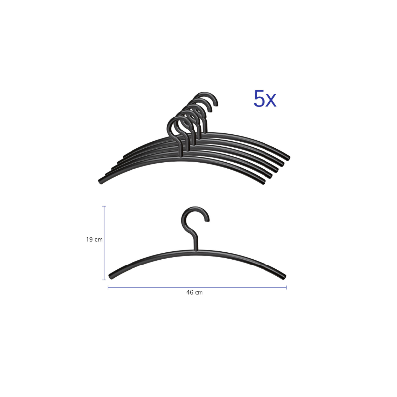 CINTRE EN ACRYLIQUE MAUL NOIR 5PCS