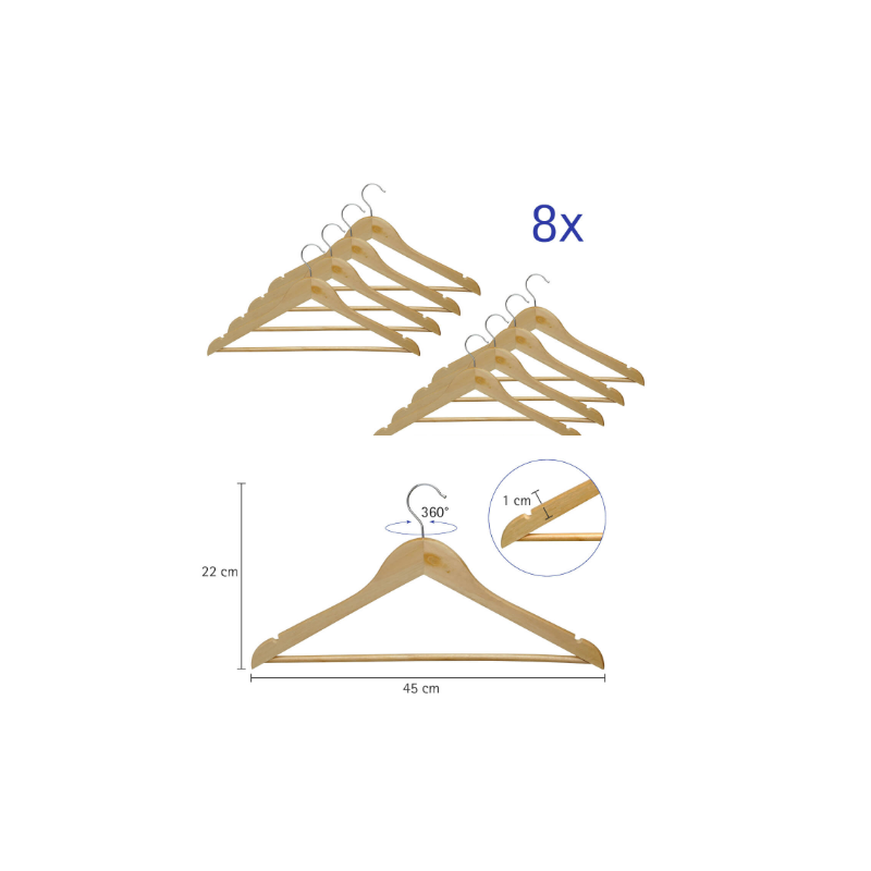 CINTRE EN BOIS MAUL BOIS 8PCS