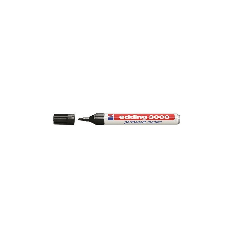 MARQUEUR PER. EDDING 3000 1,5-3MM NOIR POINTE RONDE CORPS EN METAL