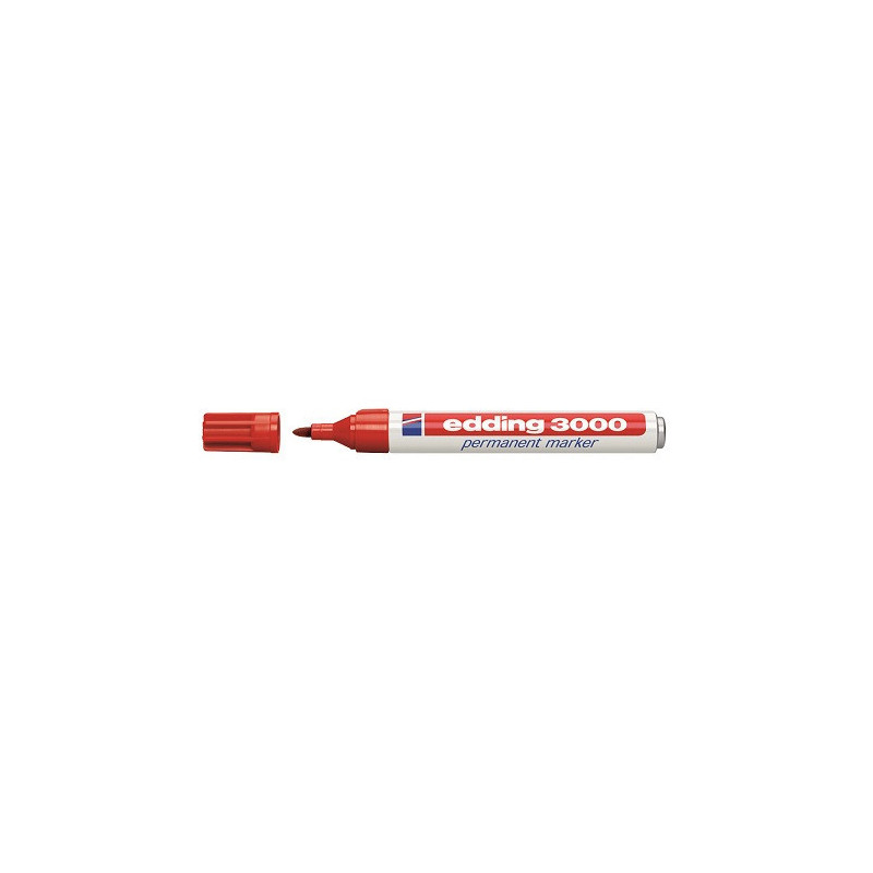 MARQUEUR PER. EDDING 3000 1,5-3MM ROUGE POINTE RONDE CORPS EN METAL