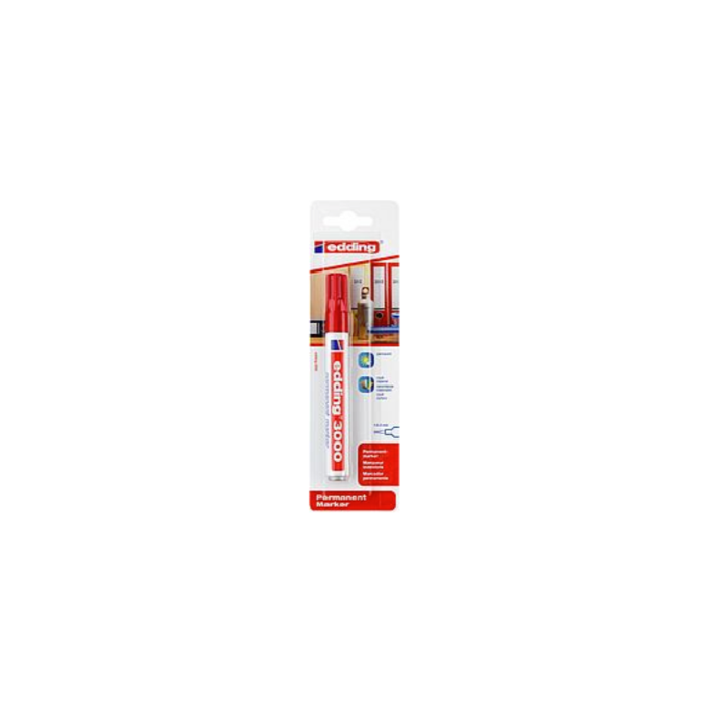 MARQUEUR PER. EDDING 3000 1,5-3MM ROUGE POINTE RONDE BLISTER