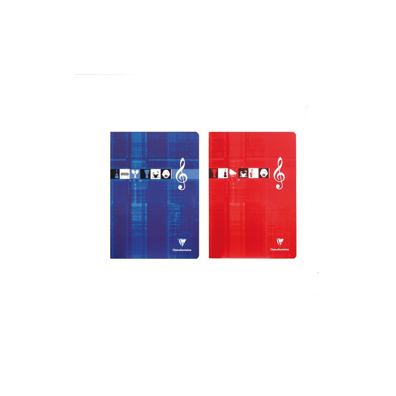 CAHIER CLAIREF. PIQ. A5 MUSIQUE+LIGNE 28FLS ASS.