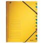 TRIEUR A4 LEITZ 12 COMP. JAUNE + ELAST.