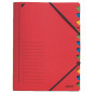TRIEUR A4 LEITZ 12 COMP. ROUGE + ELAST.