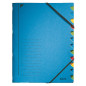 TRIEUR A4 LEITZ 12 COMP. BLEU + ELAST.