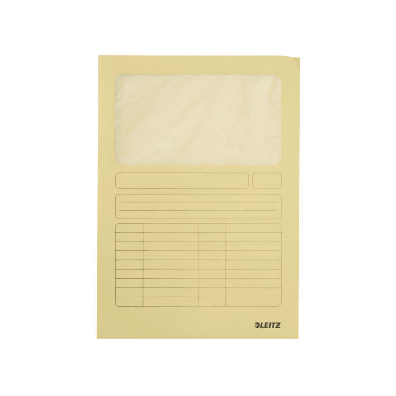 CHEMISE CART. A4 FENETRE LEITZ JAUNE