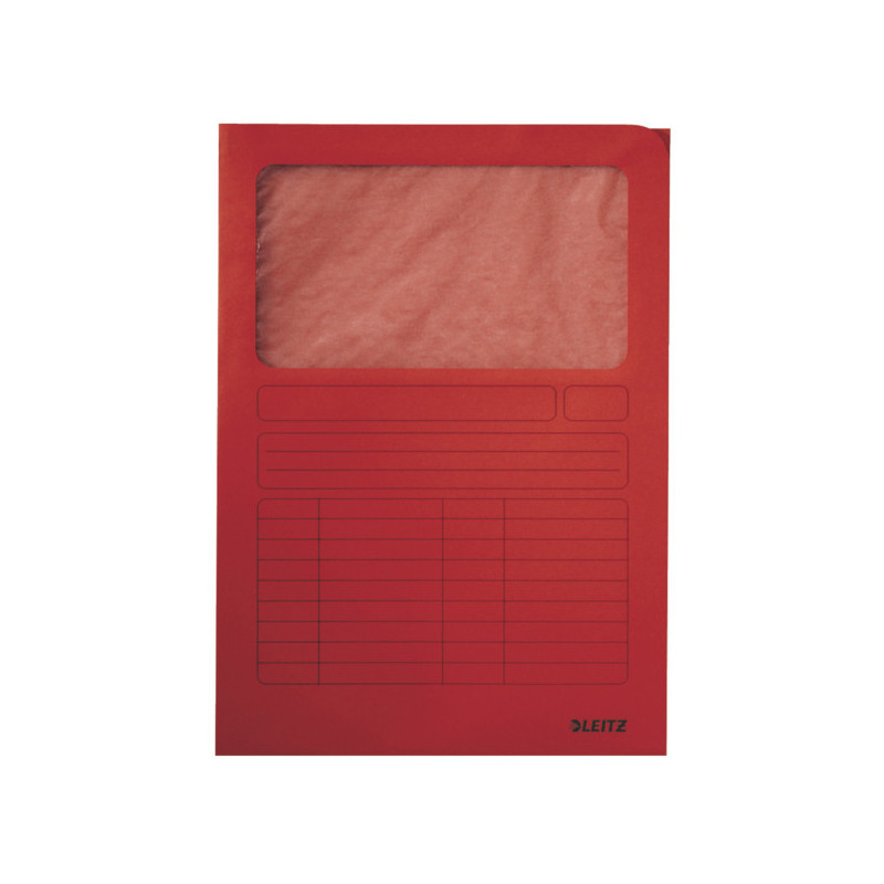 CHEMISE CART. A4 FENETRE LEITZ ROUGE