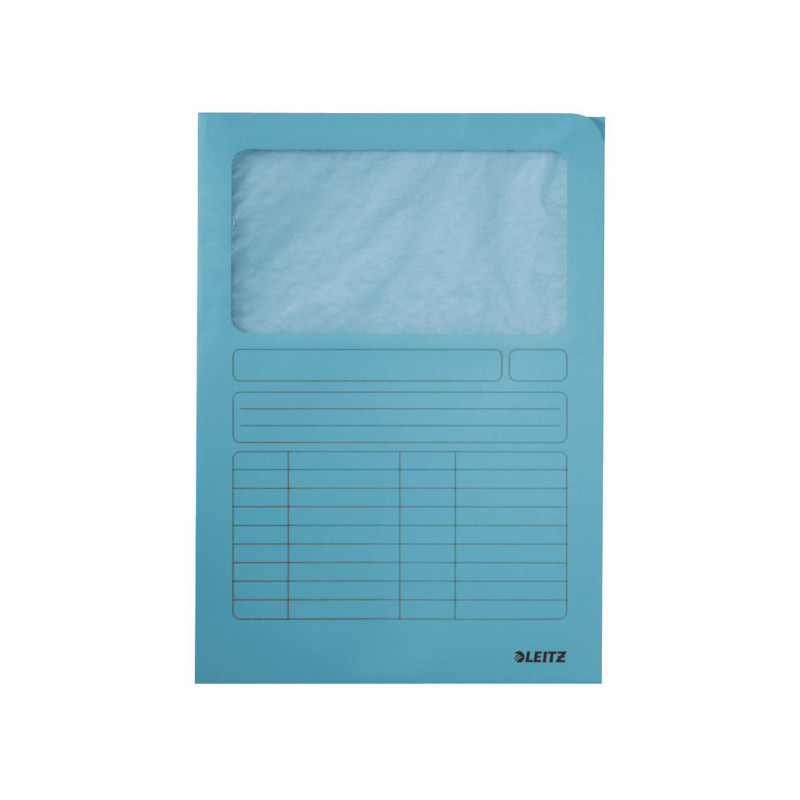 CHEMISE CART. A4 FENETRE LEITZ BLEU CLAIR