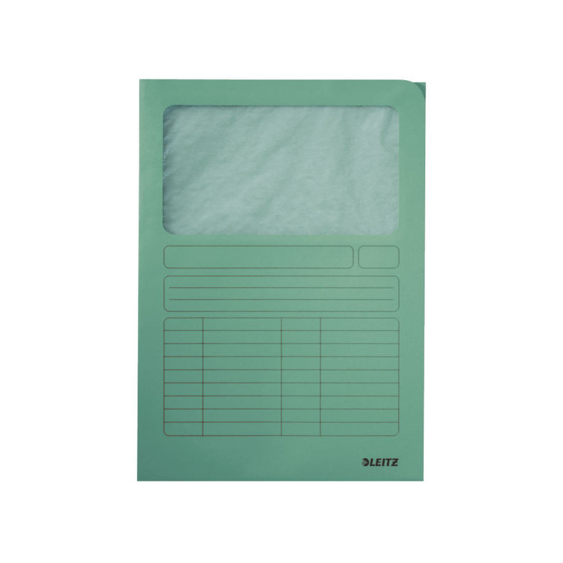 CHEMISE CART. A4 FENETRE LEITZ VERT CLAIR