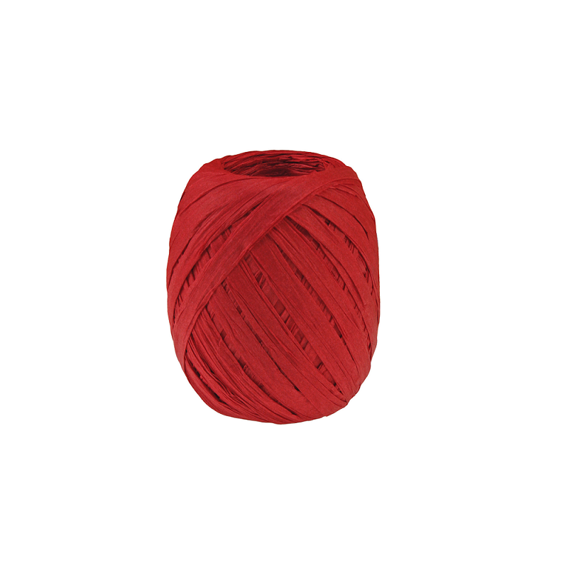 RUBAN CADEAU PATTBERG PELOTE 30M RAFFIA ROUGE