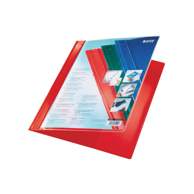 FARDE A GLISS. PLAST. A4 LEITZ 4193 ROUGE PERSONNALISABLE