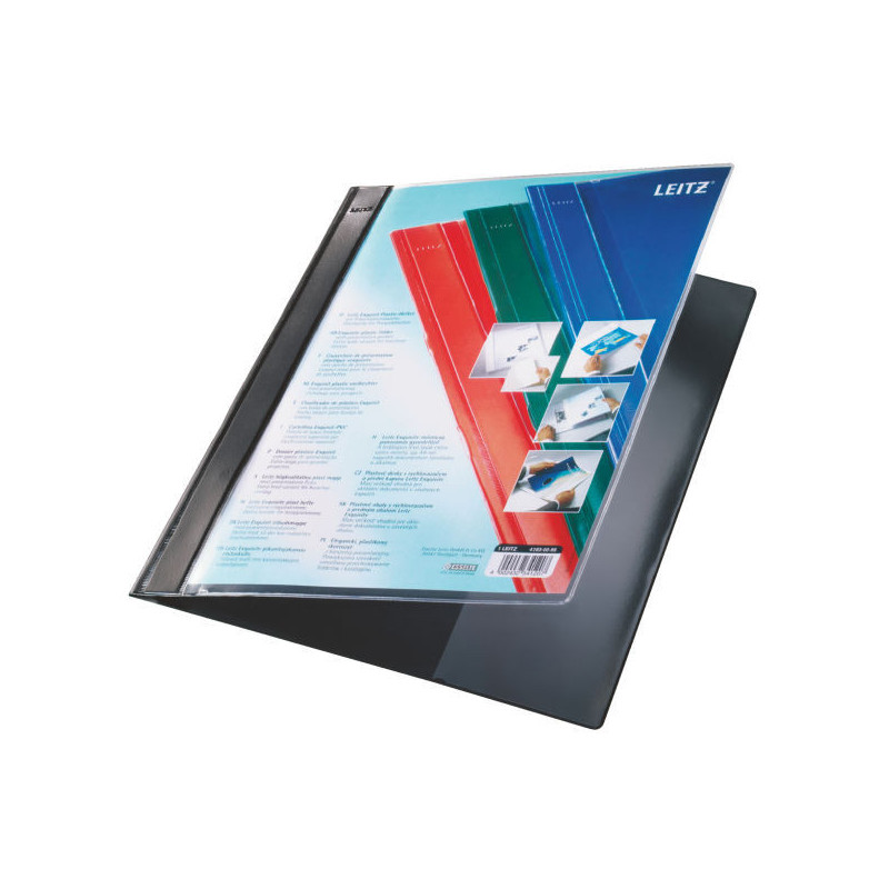 FARDE A GLISS. PLAST. A4 LEITZ 4193 NOIR PERSONNALISABLE