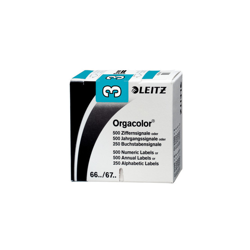 ETIQUETTE LEITZ CHIFFRE 3,BTE.500PCS