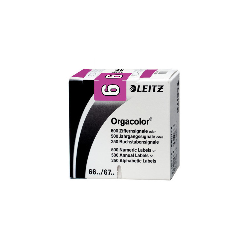 ETIQUETTE LEITZ CHIFFRE 6,BTE.500PCS