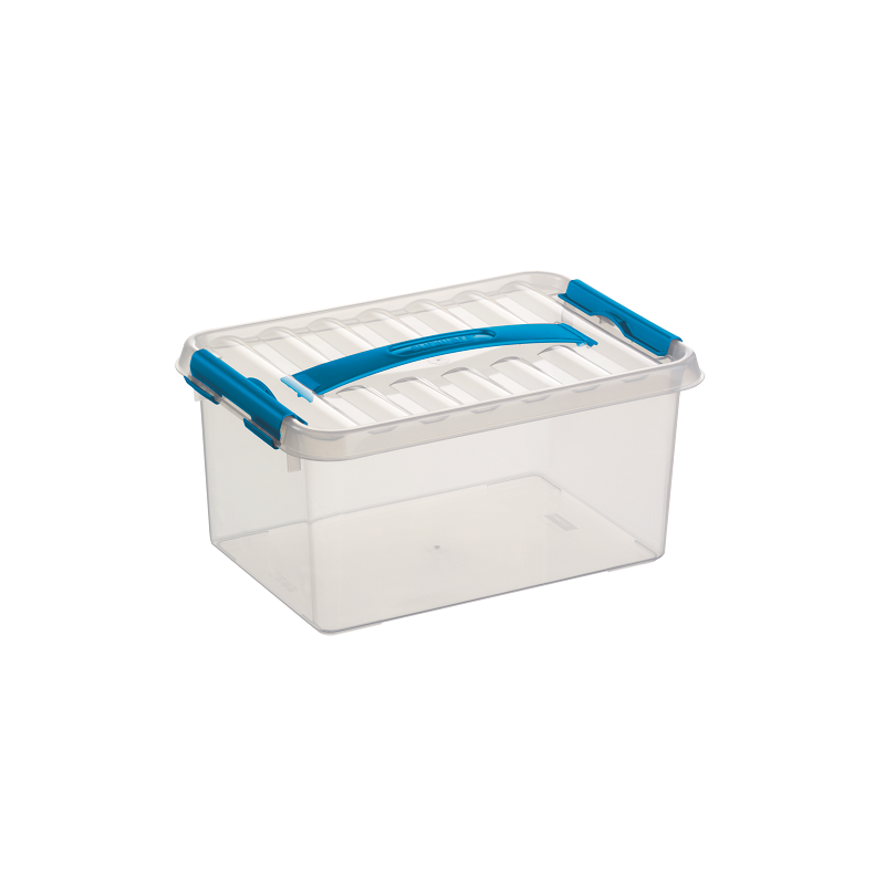 BOITE DE RANGEMENT 6L 30X20X14CM TRANSP. BLEU