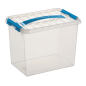 BOITE DE RANGEMENT 9L 30X20X22CM TRANSP. BLEU
