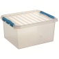 BOITE DE RANGEMENT 36L 50X40X26CM TRANSP. BLEU