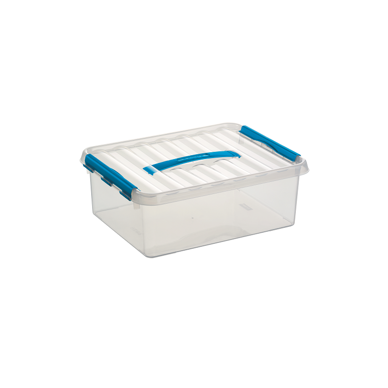 BOITE DE RANGEMENT 12L 40X30X14CM TRANSP. BLEU