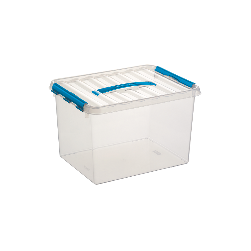 BOITE DE RANGEMENT 22L 40X30X26CM TRANSP. BLEU