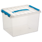 BOITE DE RANGEMENT 22L 40X30X26CM TRANSP. BLEU