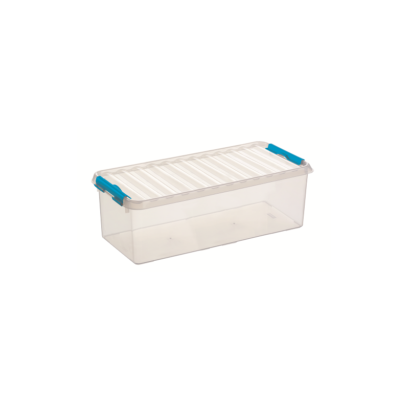 BOITE DE RANGEMENT 9,5L 48,5X19X14,7CM TRANSP. BLEU