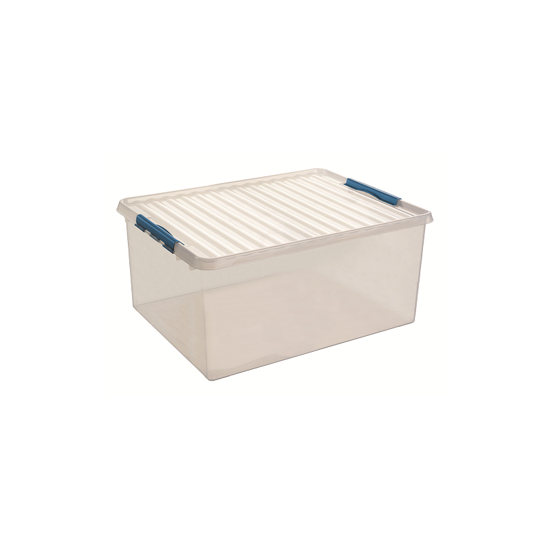 BOITE DE RANGEMENT 120L 80X50X38CM TRANSP. BLEU