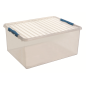 BOITE DE RANGEMENT 120L 80X50X38CM TRANSP. BLEU