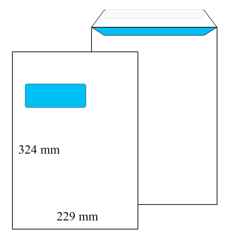 ENVEL.SAC 229X324MM BLANC STRIP FEN.G. (990927)(C4)