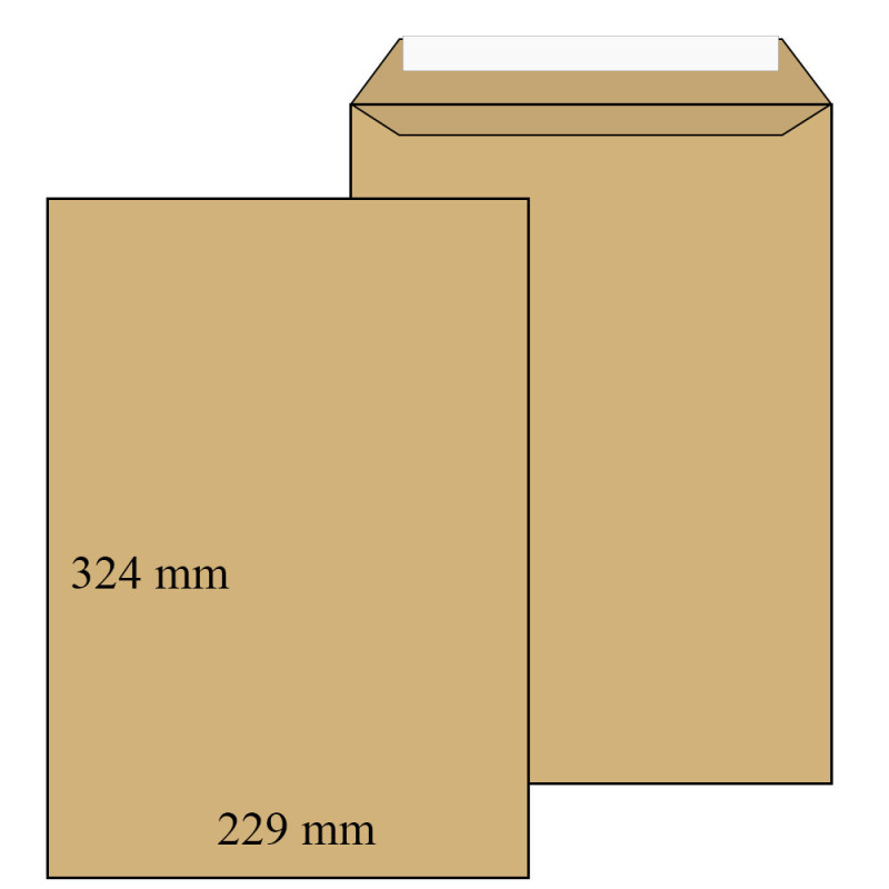 ENVEL.SAC 229X324MM BRUN STRIP (990962)(C4)