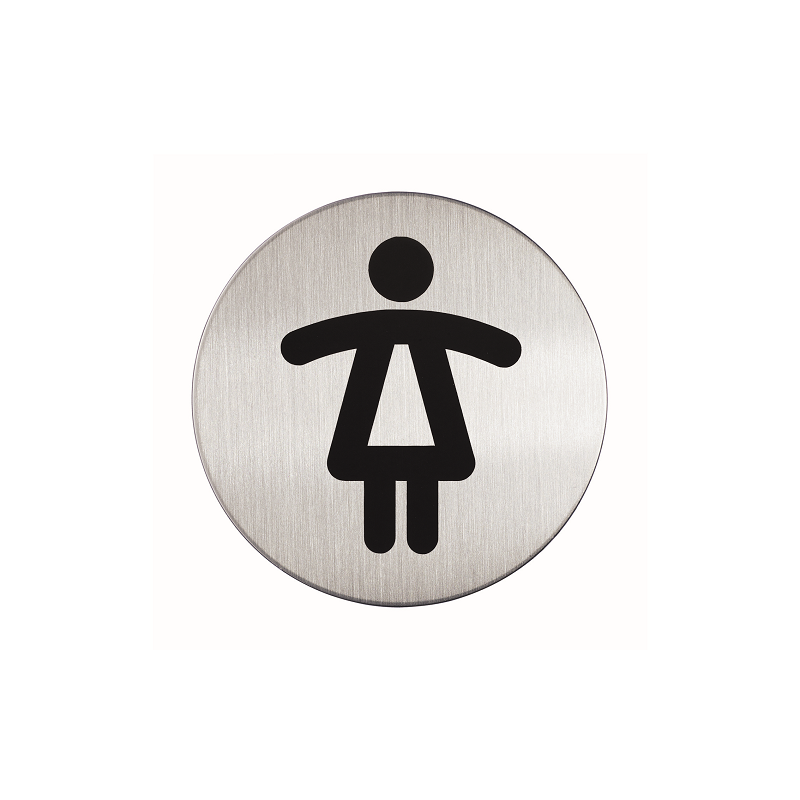 PICTO ROND DURABLE FEMME Ø 83MM ARGENT MET.