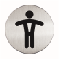 PICTO ROND DURABLE HOMME Ø 83MM ARGENT MET.