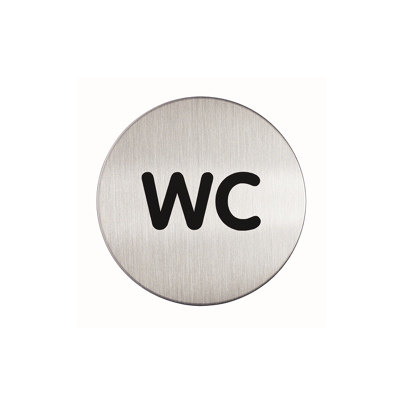 PICTO ROND DURABLE WC Ø 83MM ARGENT MET.