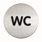 PICTO ROND DURABLE WC Ø 83MM ARGENT MET.
