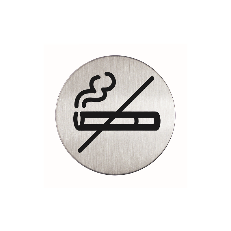 PICTO ROND DURABLE NON-FUMEUR Ø 83MM ARGENT MET.