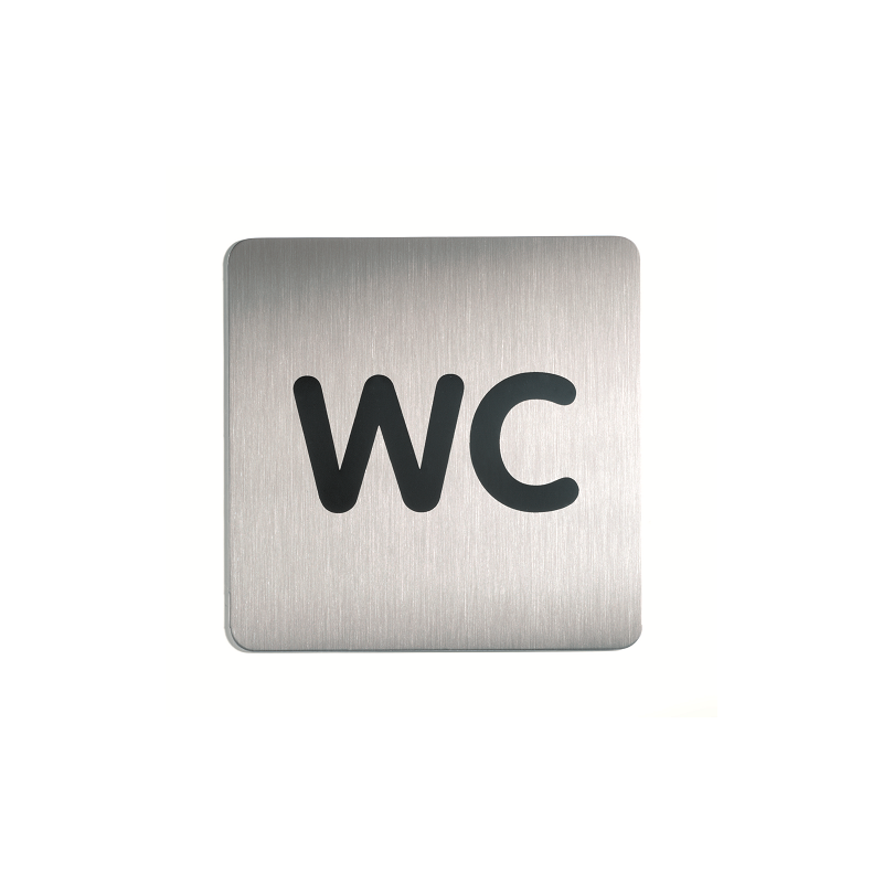 PICTO CARRE DURABLE WC 15X15CM ARGENT MET.