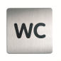 PICTO CARRE DURABLE WC 15X15CM ARGENT MET.