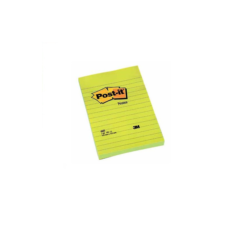 NOTES ADHES. 102X152MM POST-IT JAUNE LIGNE