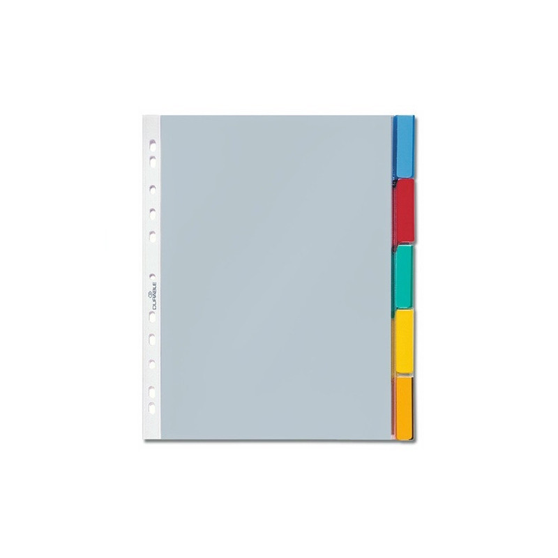 INTERCAL. A4 NEUTRES PLAST. 5 ONGLETS COUL. DURABLE