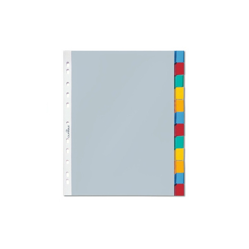 INTERCAL. A4 NEUTRES PLAST. 12 ONGLETS COUL. DURABLE