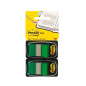 INDEX POST-IT 25,4X43,2MM VERT 2X50PCS